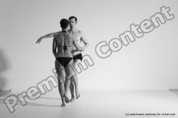 Underwear Woman - Man White Average Short Brown Dancing Dynamic poses Academic